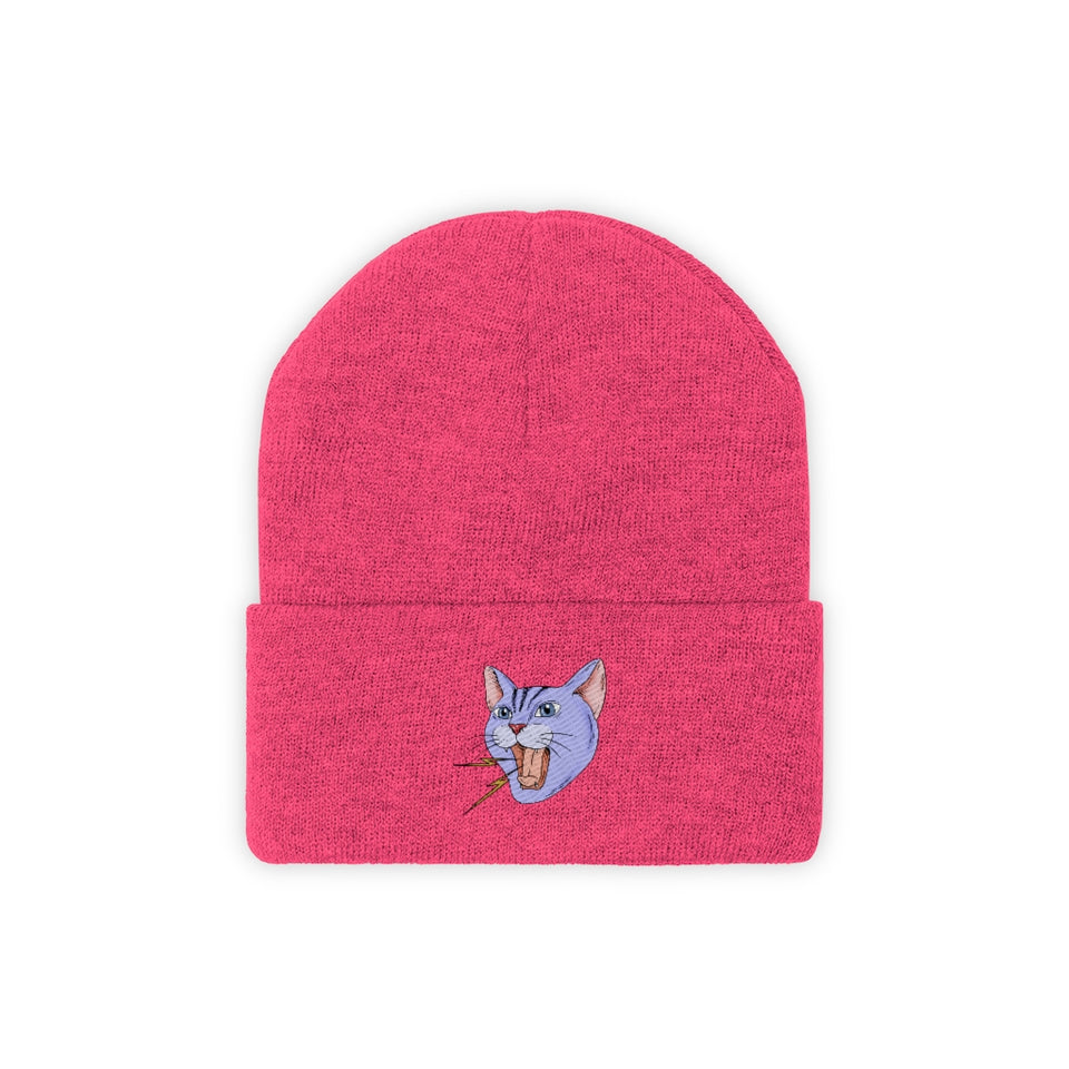 Bonnet en maille "Angry Cat"