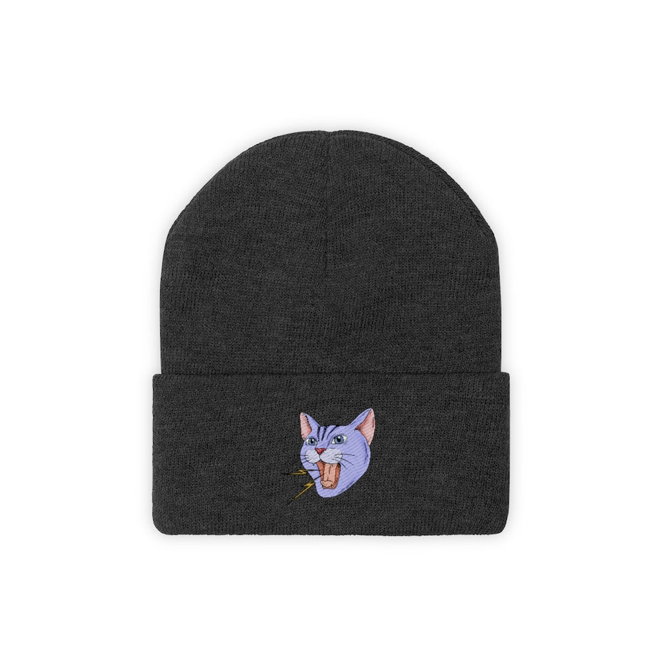 Bonnet en maille "Angry Cat"