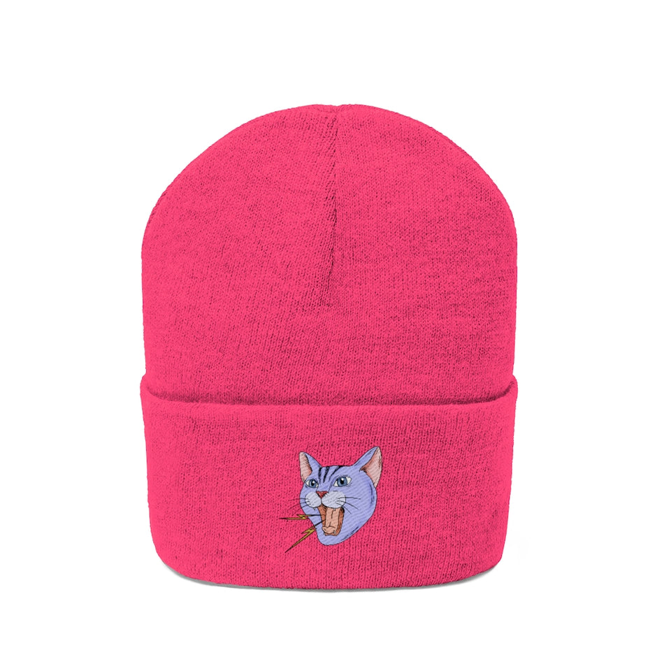 Bonnet en maille "Angry Cat"