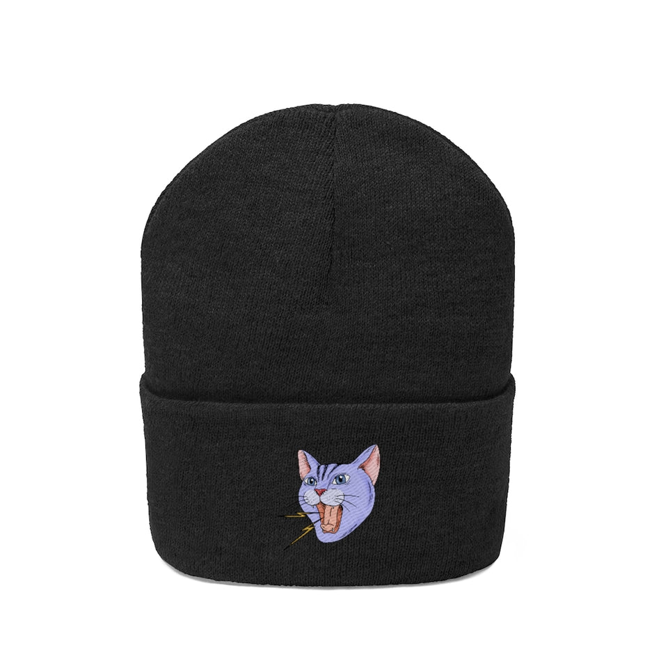 Bonnet en maille "Angry Cat"