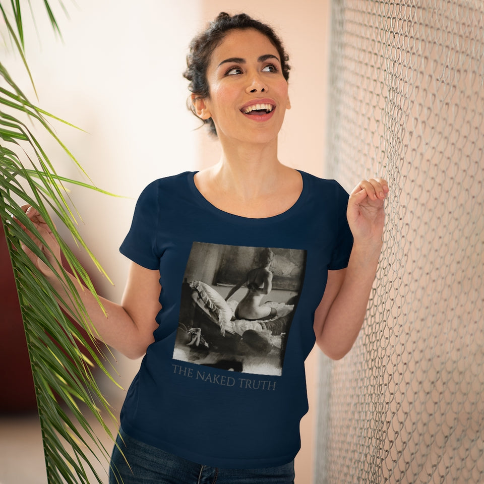 T-shirt femme en coton bio "The naked truth"