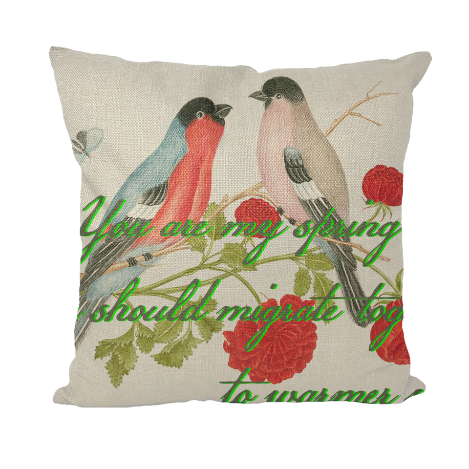 Housse de coussin "Spring Bird" - Manufacture of Emotions