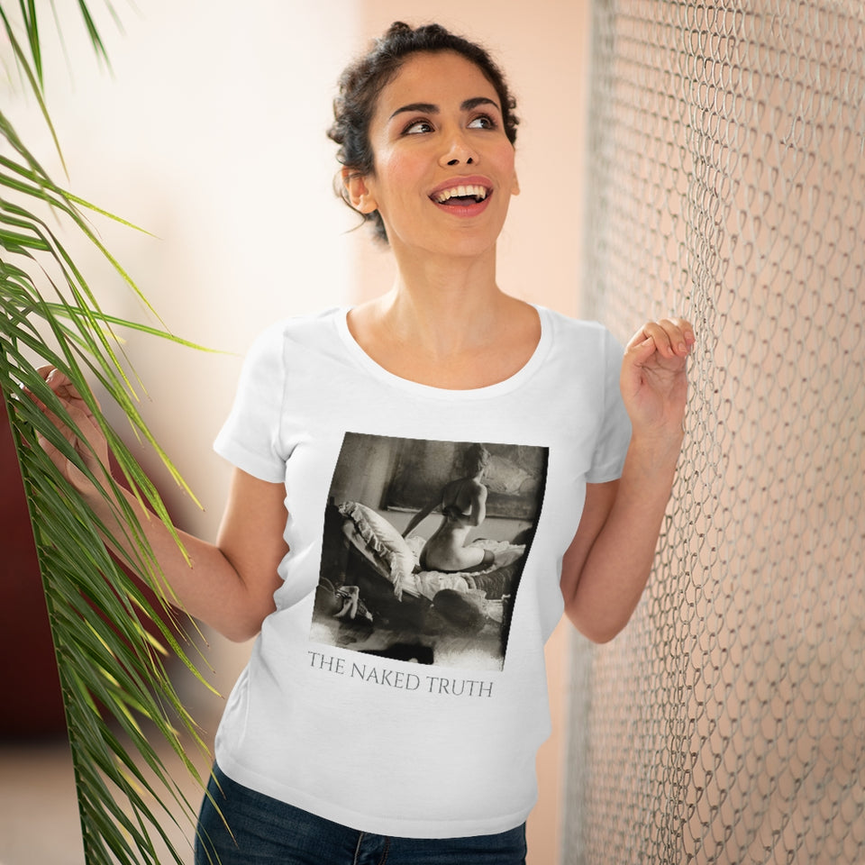 T-shirt femme en coton bio "The naked truth"