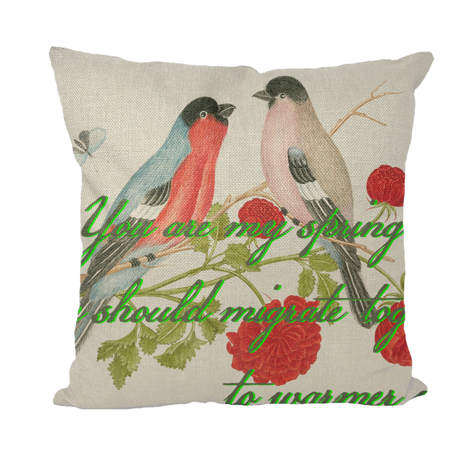 Housse de coussin et coussin "Spring Bird" - Manufacture of Emotions