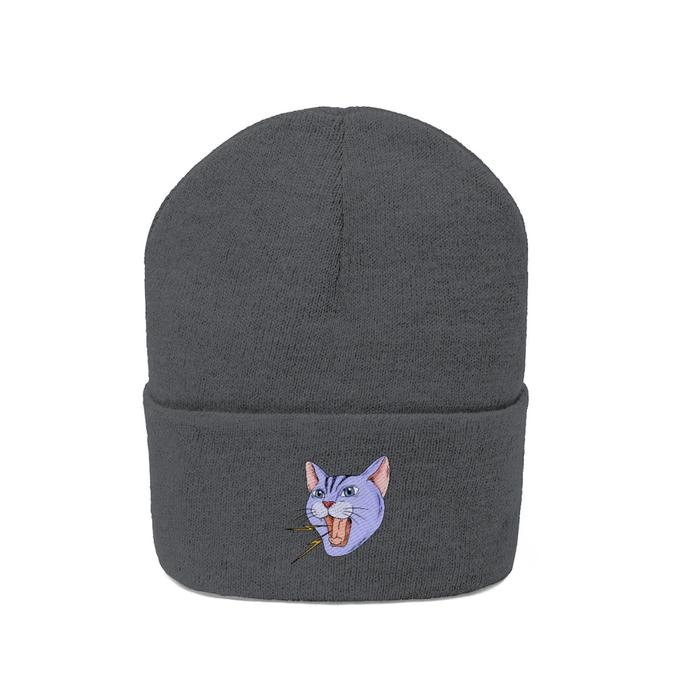 Bonnet en maille "Angry Cat"