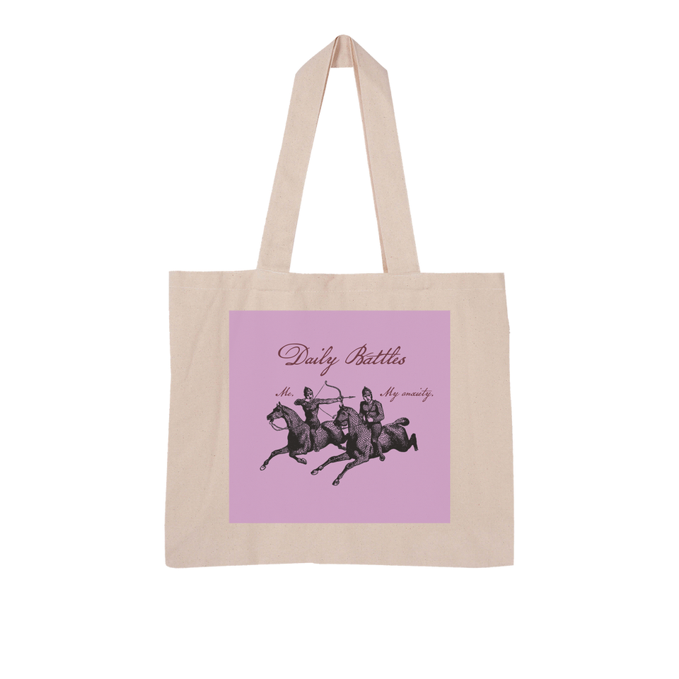 Grand tote bag "Daily Battles" en coton bio - Manufacture of Emotions