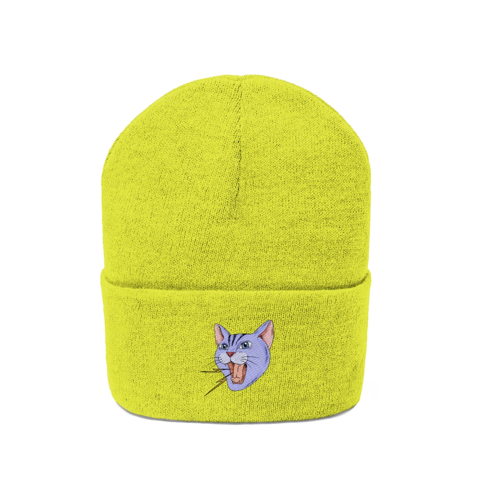 Bonnet en maille "Angry Cat"