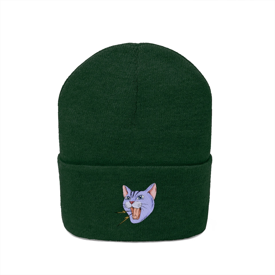 Bonnet en maille "Angry Cat"