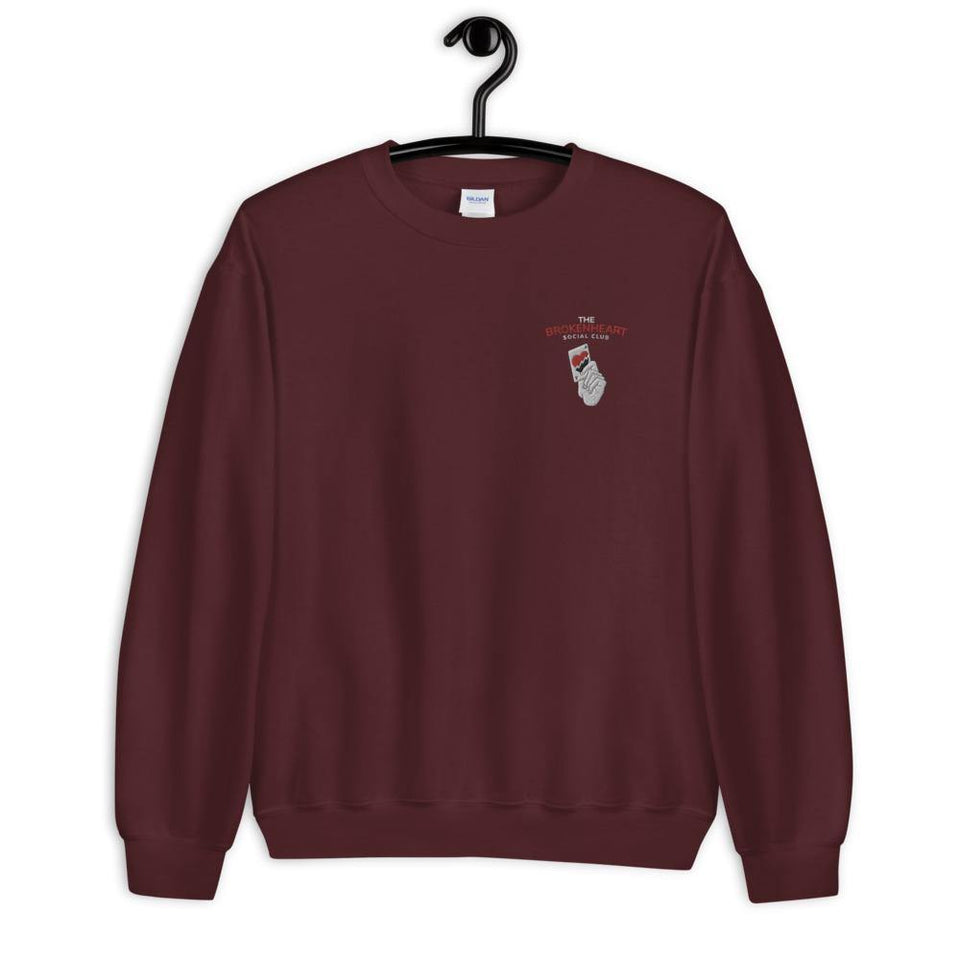 Sweat Unisexe "The Broken Heart Social Club" couleurs foncées - Manufacture of Emotions